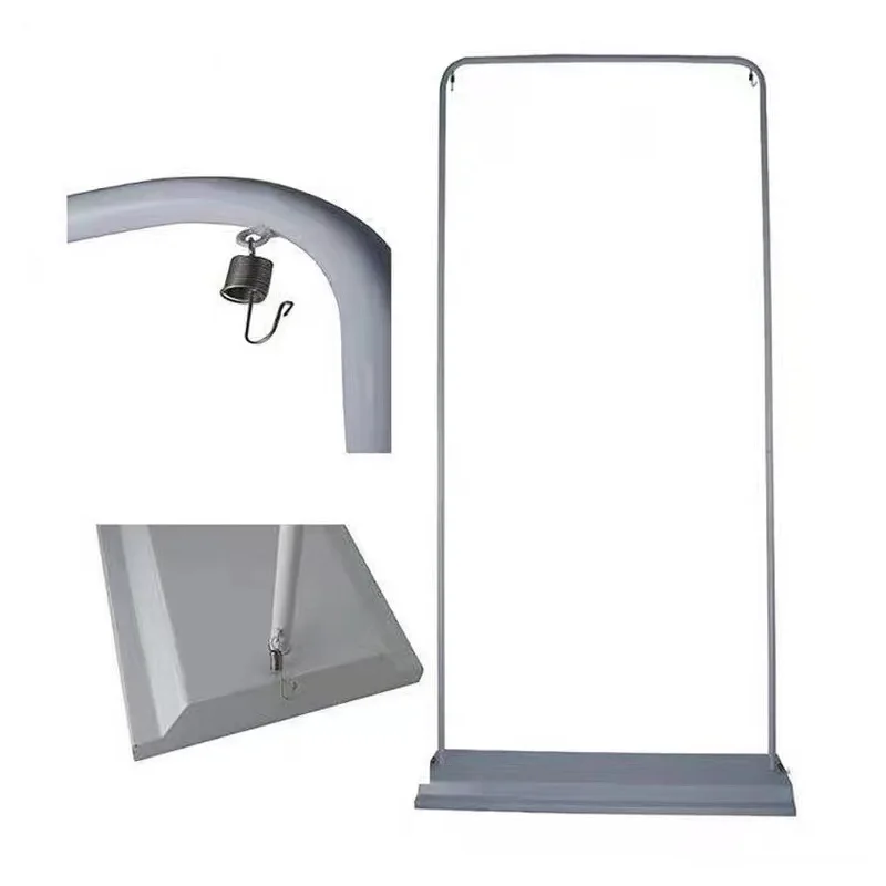 Custom Size Outdoor Hanging Picture Iron Frame Advertising Promotion Display Door Shape Banner Stand