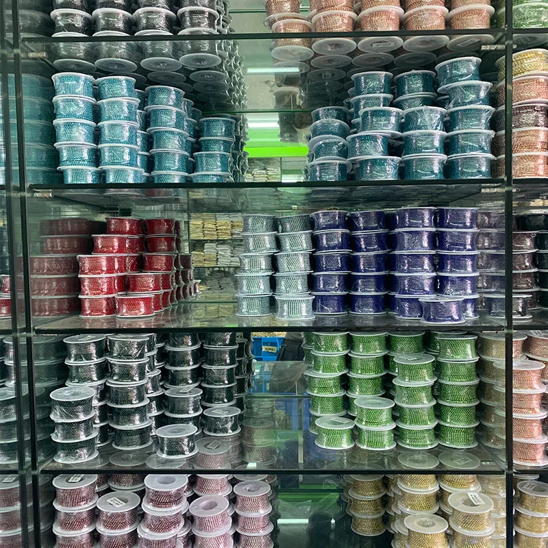 XULIN Crystal Glass Sew on Trimming Rhinestones Cup Chain  For Costume Decoration