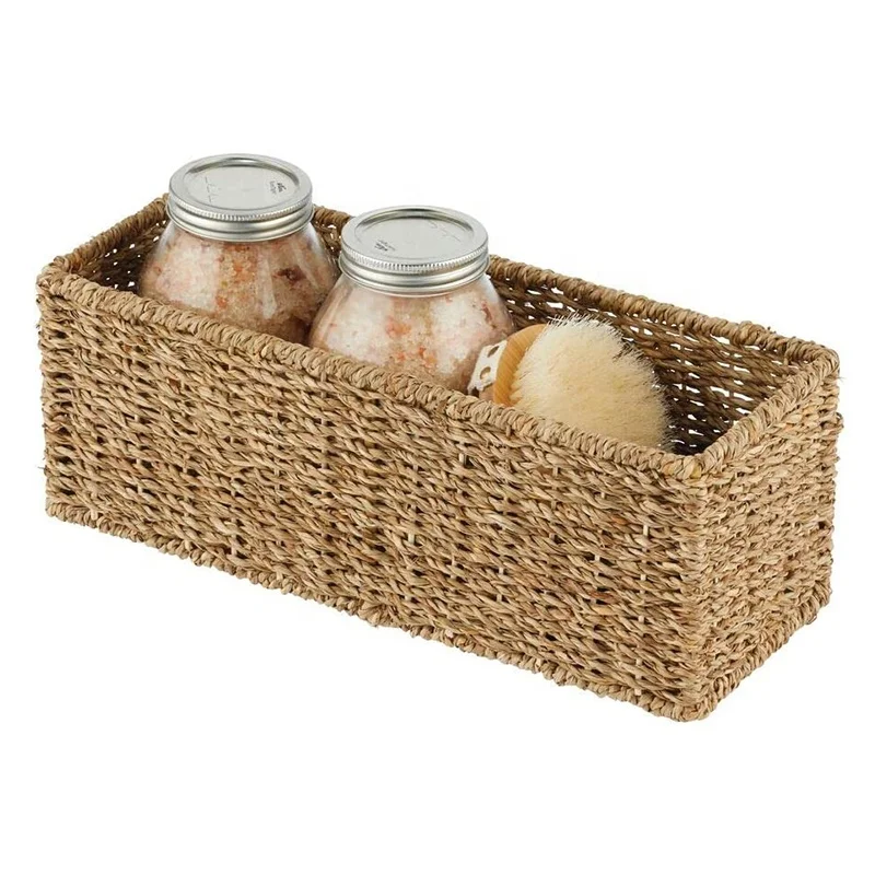 Manufacturer Natural Woven Seagrass Storage Basket Organizer Basket Bin