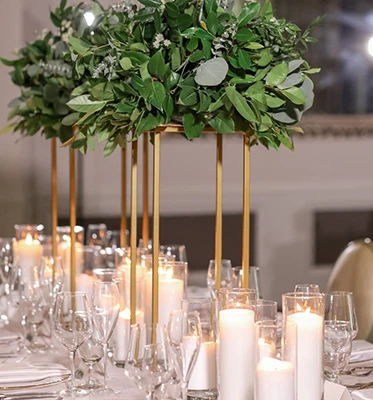 Gold Metal Stand Road Lead Heavenly Wedding Stage Decoration