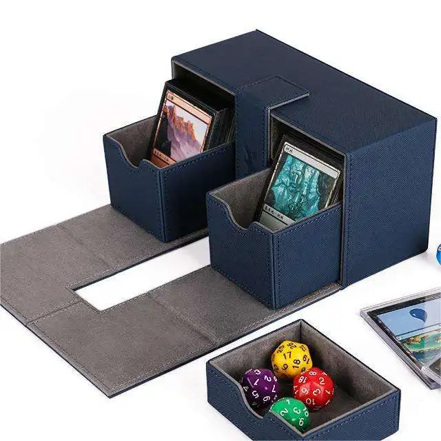 Factory Wholesale Yugioh Cards Storage Box Pu Leather Magnetic Closure Deck Box
