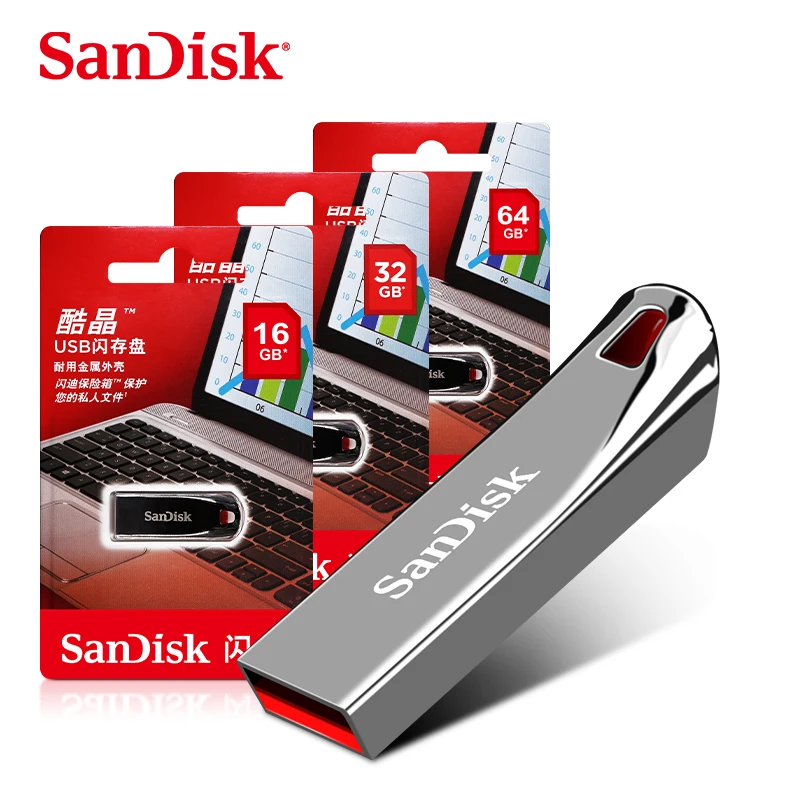 SanDisk CZ71 USB Flash Pen Drive 128GB 64GB 32G 16GB usb2.0 pendrive metal flash disk