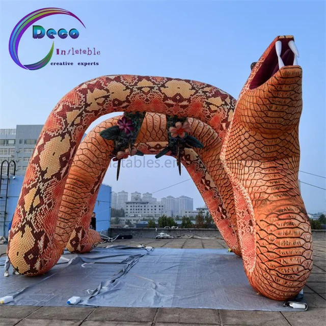 Giant Inflatable Snake Balloon Outdoor Advertising Inflatable Costume for Parties and Events Includes Blower
