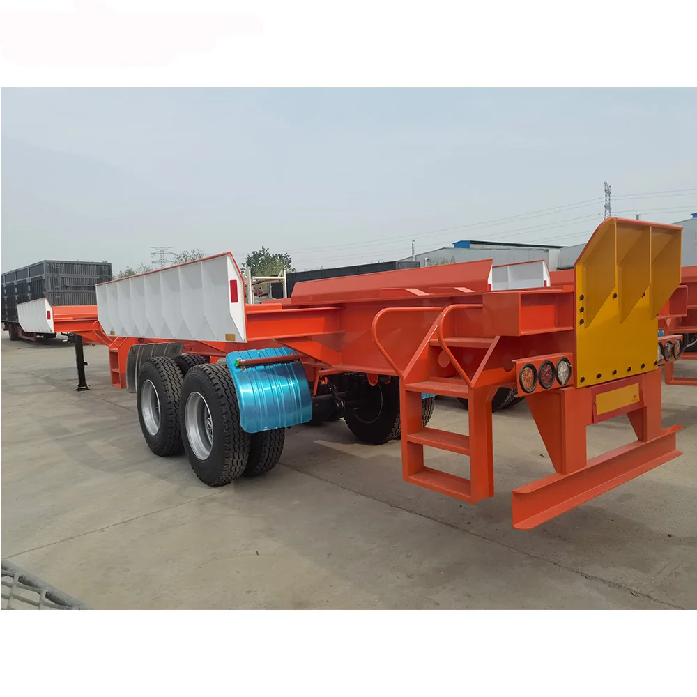 Factory Tri-Axle 20ft 40ft 45ft Ship Container dock skeleton bomb cart terminal port using Semi Trailer