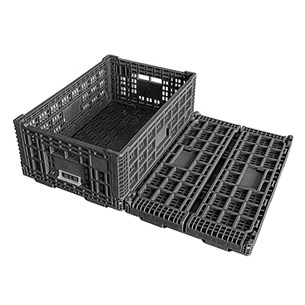 Agriculture Vegetable And Fruits Stackable Mesh Folding Plastic  Crate