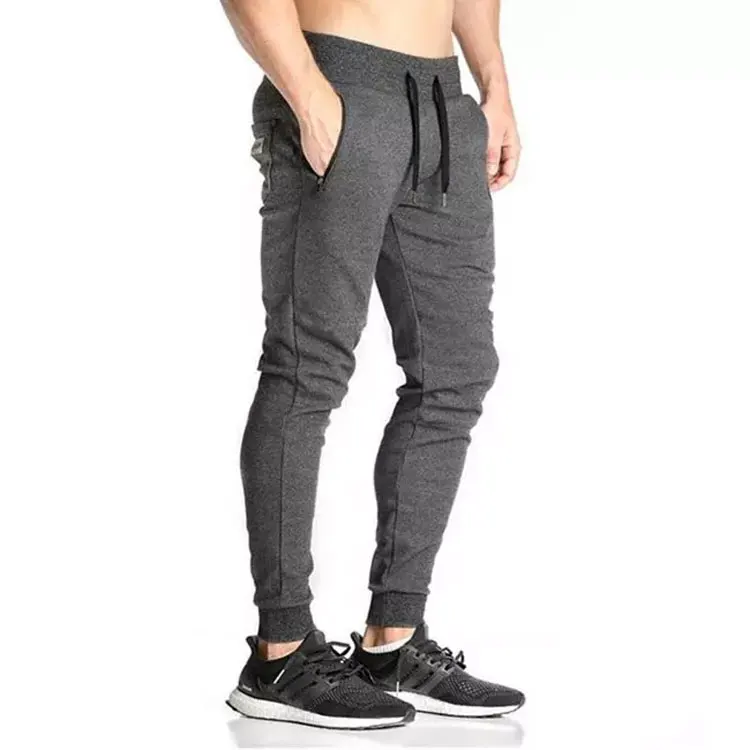 custom breathable plain solid high drawstring waist activewear sports training jogging pants men