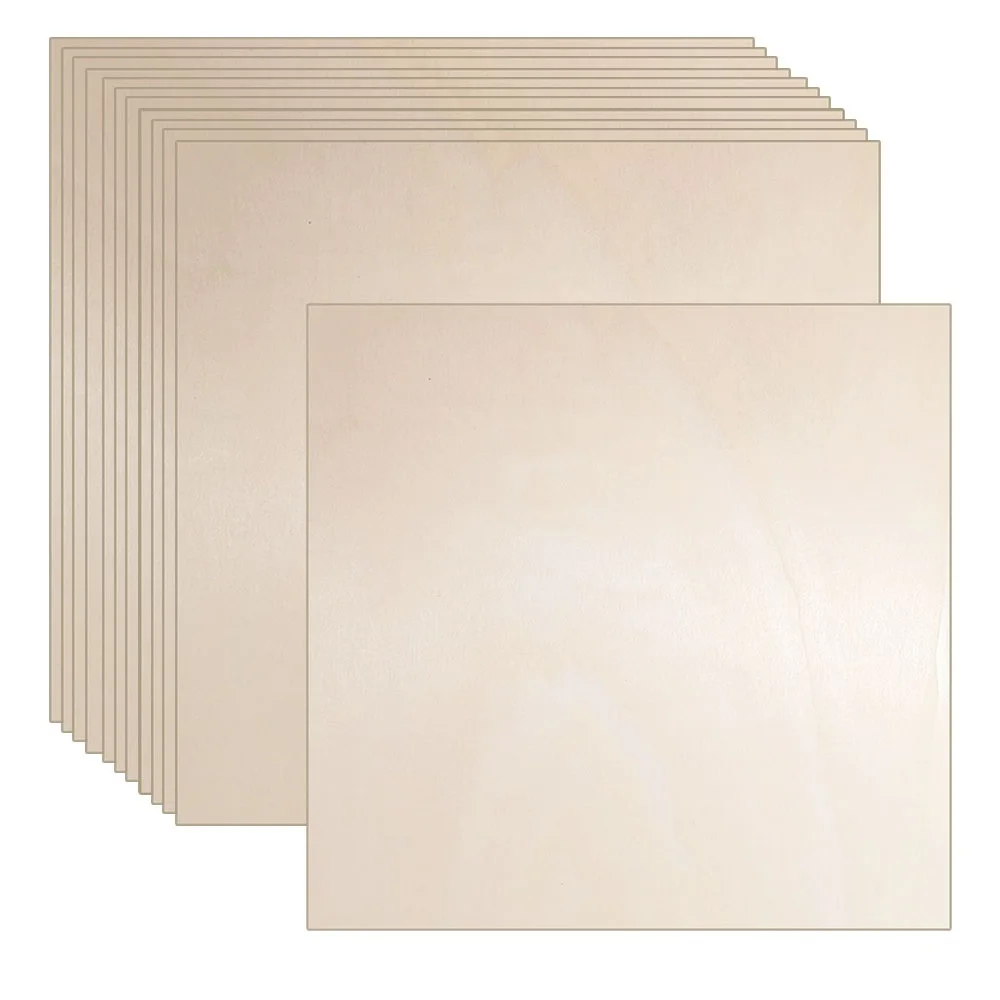 Basswood Sheets 12 x 12 inch Unfinished Balsa Wood Sheets For Laser Cutting Drawing Painting Wood Engraving Wooden Sheet