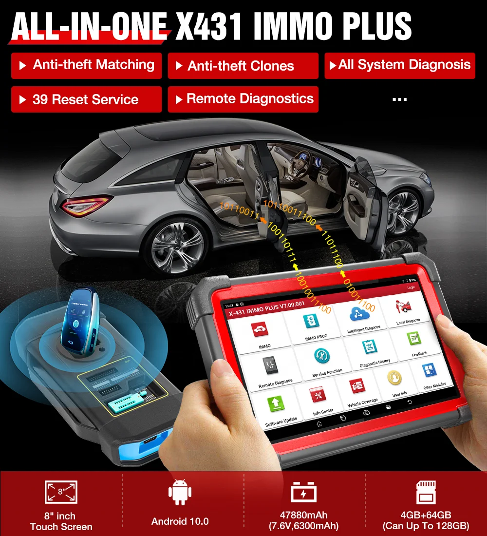2023 Launch X431 IMMO PLUS X-431 ELITE 3-in-1 IMMO Clone Key Programming Tool Locksmith Full System Diagnostic Scanner