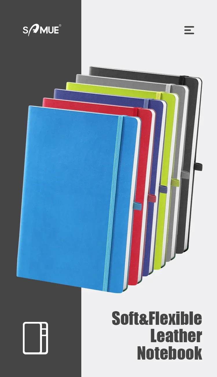 Hot Sale A5 Pocket Leather Custom Journal soft cover leather notebook custom journal With Logo For Students