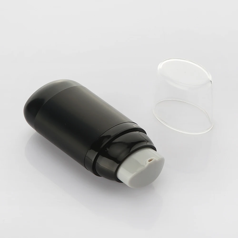 Hot Selling acrylic empty 35ml 45ml cosmetic black airless bottle BB sunshine Cream bottle with pump useful lotion