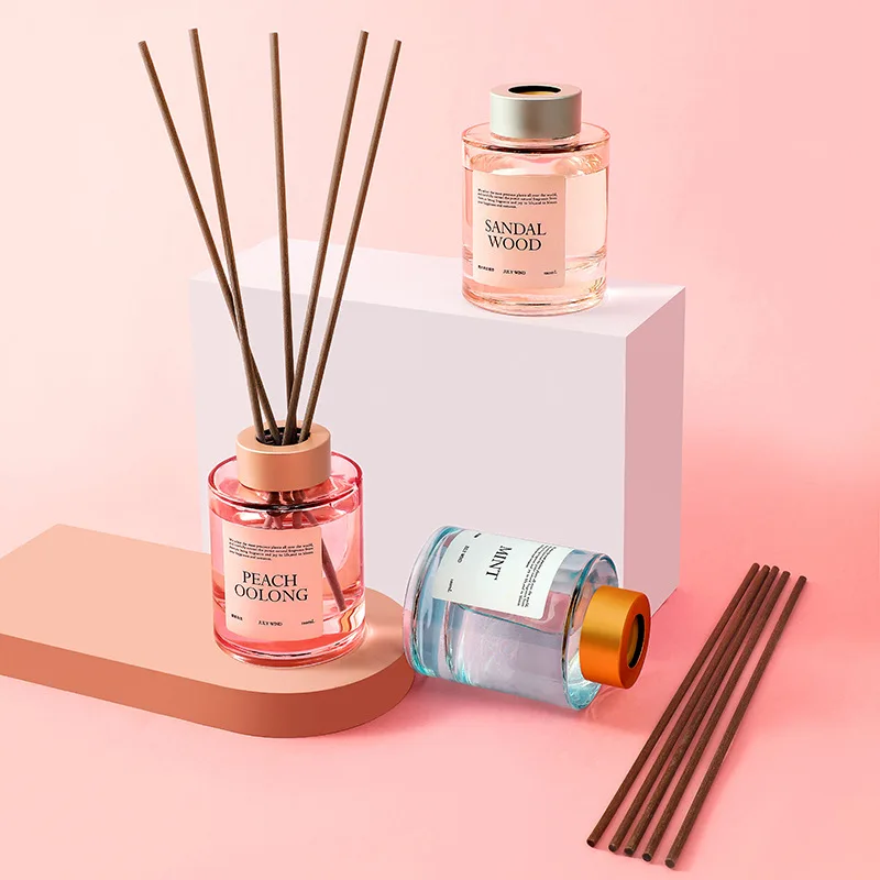 Luxury Round Fire-Free Aromatherapy Reed Indoor Perfume Diffuser In-Room Fragrance Air Fresh 120ml Reed Diffusing