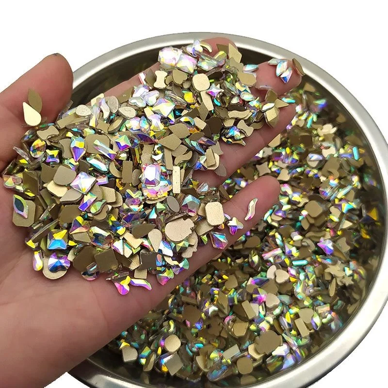 Yantuo Wholesale mixed Bulk Rhinestone Flat Back  Shapes Crystal AB Strass  For Nail Art
