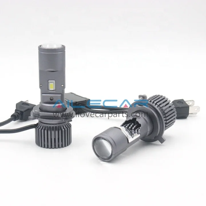 AILECAR Super M ini  75W LED Headlight Bulb H4 With Projector Lens SMD 3570 3800LM Auto Headlight Bulbs For Sale