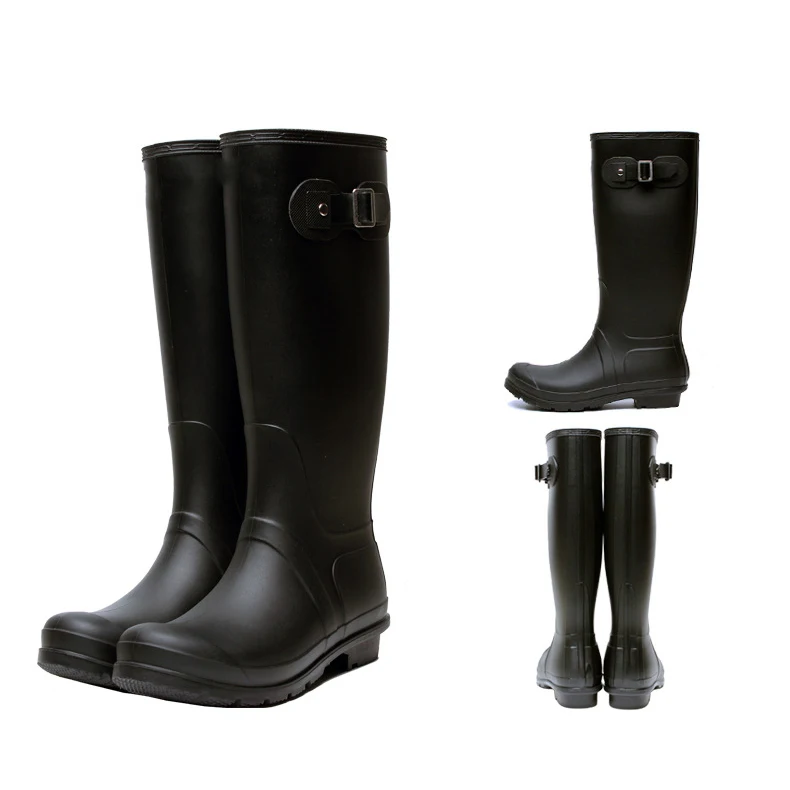 High Quality Custom Outdoor Big Red boots Knee High Waterproof Rubber Rain Boots For Women