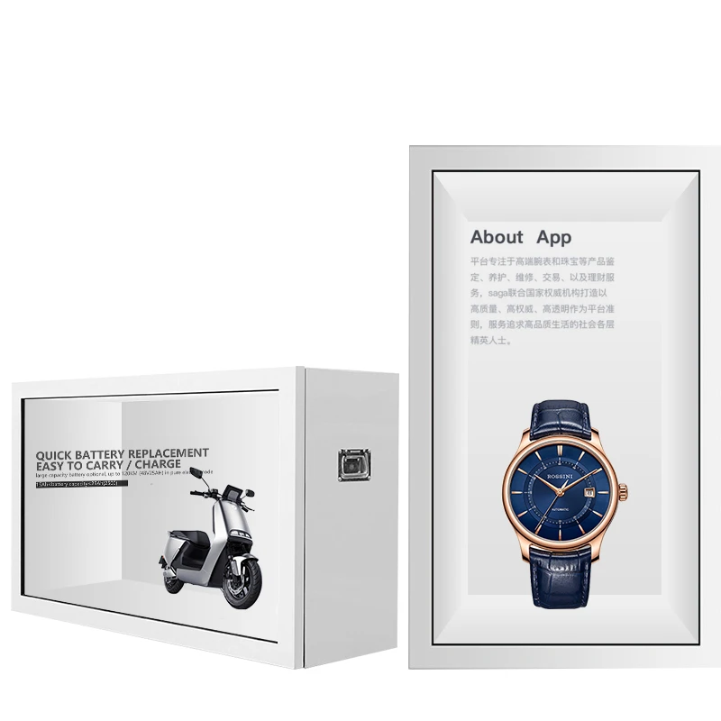 15.6 Inch Transparent Display Product Showcase Lcd Display Box Android Touch Screen Advertising Player