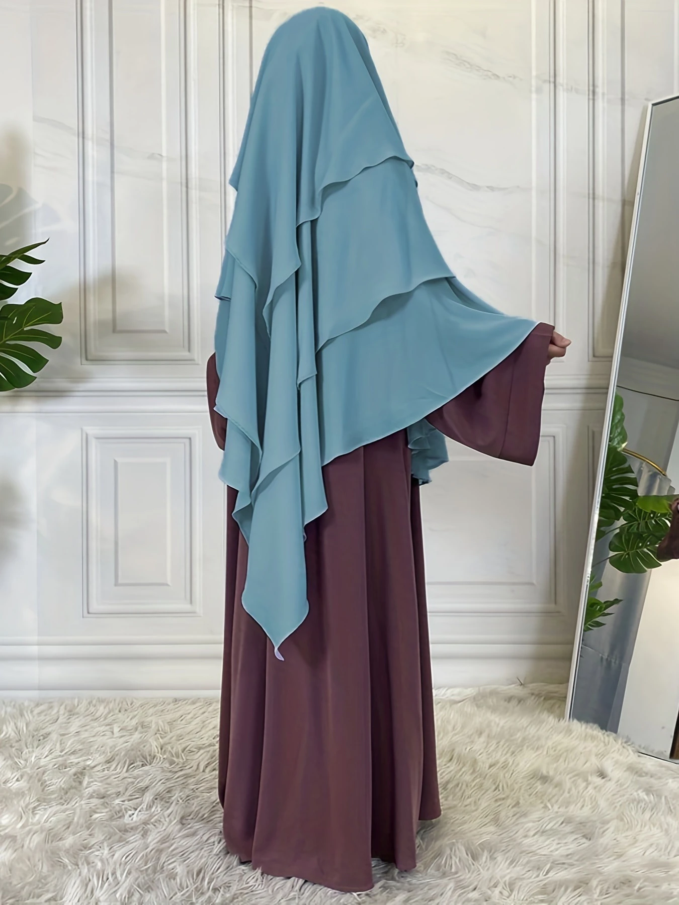 Factory Price  Hijab Khimar 3 Layers Malaysia Women Hijab Scarves Khimar Hijab