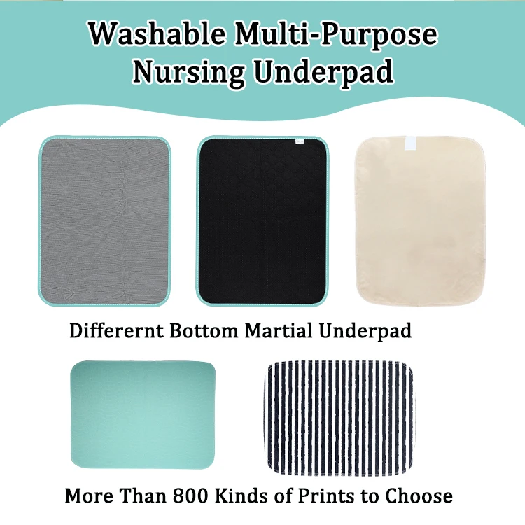 Organic Cotton Reusable Pads Incontinence Reusable Absorbent Bed Pad for Incontinence Washable Absorbent Hospital Mattress