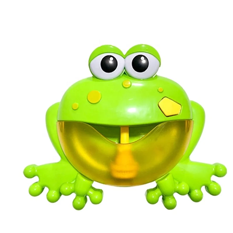 Battery Operated baby toddler bath toys Automated Animal Frog Soap Blowing machine Bubble Maker Machine with music for kids
