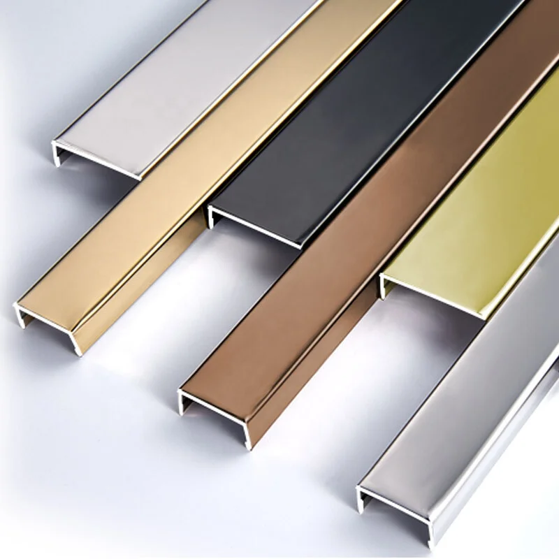 Low Price Tile Profile Flooring Corner Accessories Stainless Steel Ceramic Tile Trim Strip Stainless Steel U Shape Tile Trim