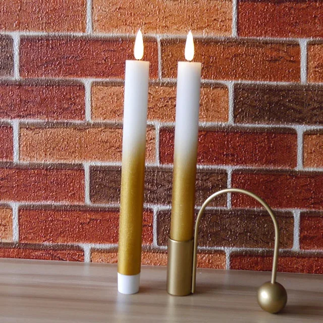 Black wick LED taper candle