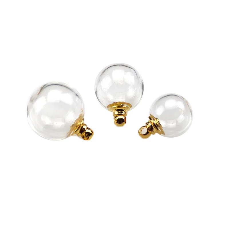 Custom Glass Bottle Glowing In the Dark necklace Diy jewelry charm openable 12mm 16mm crystal glass ball pendant