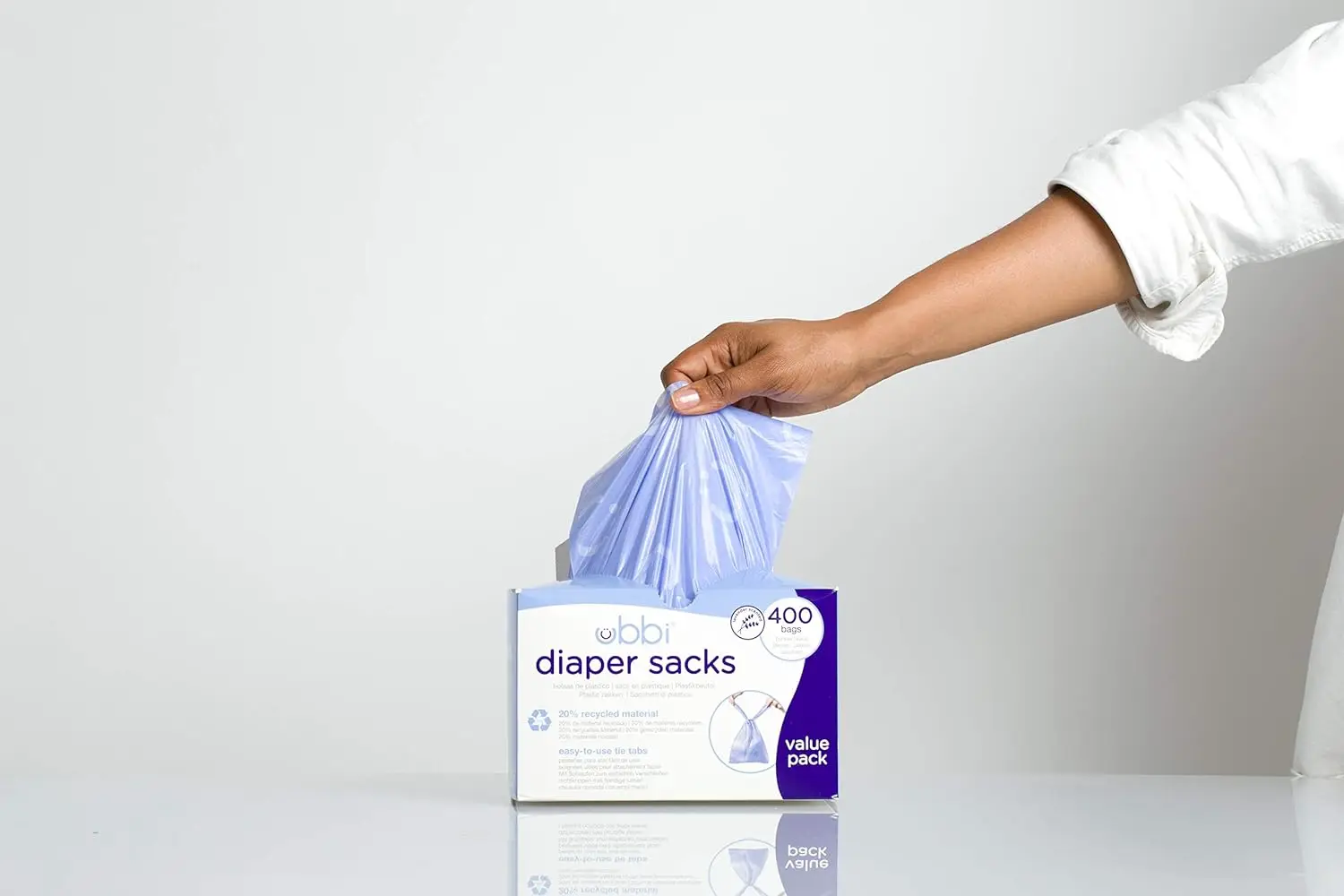 2024 New Product Eco-friendly 20% Recycled Plastic Diaper 400 Sacks Disposable Baby Happy Diaper Pail Refill Bags