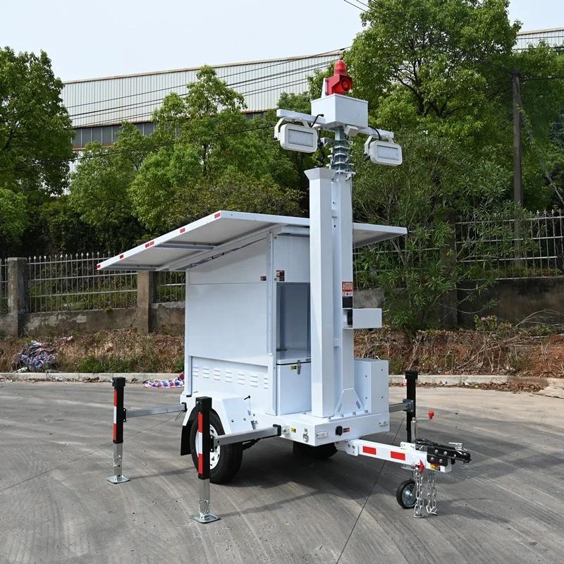 BIGLUX hot sale mobile cctv trailer with 2*435W solar panels