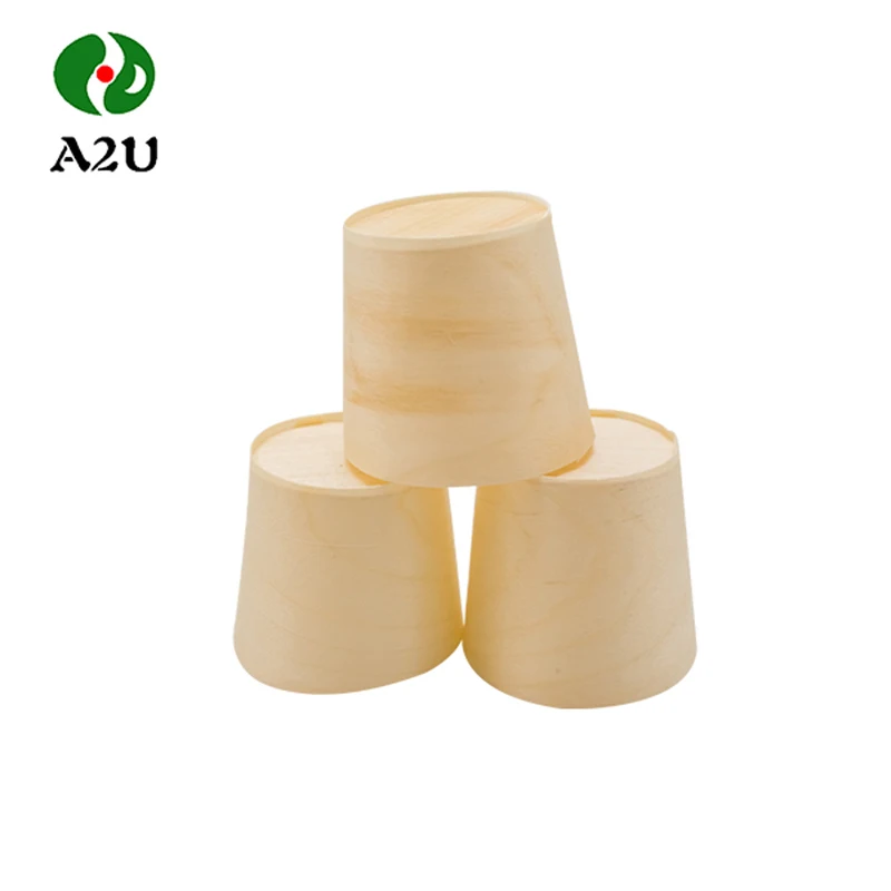 Nature Environmental Friendly Bulk Disposable Wooden Aspen Cup With Top Quality