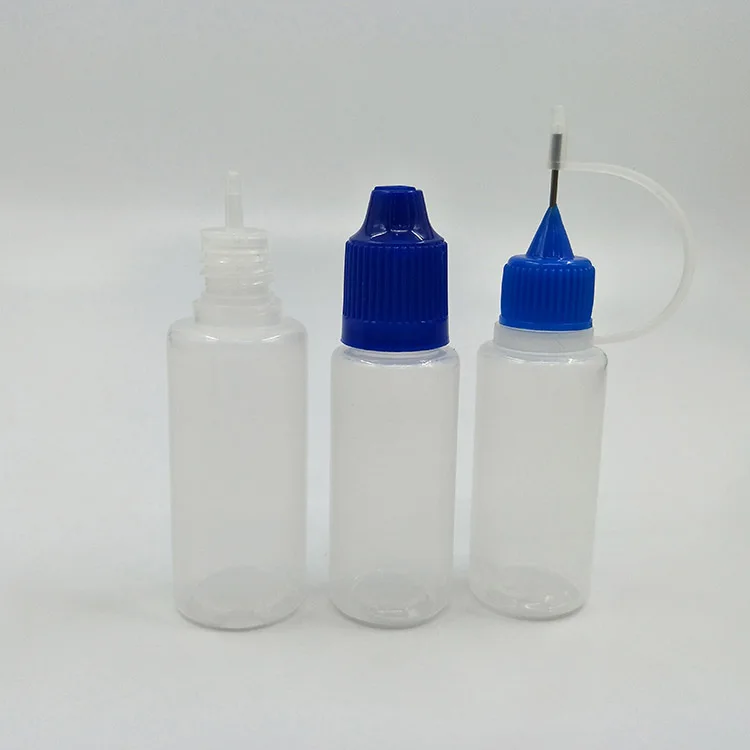 Needle Tip Squeeze Bottle Glue Applicator Bottle 5ml 10ml 15ml 20ml 30ml 50ml 100ml 120ml PE Clear Needle Tip Dropper Bottle
