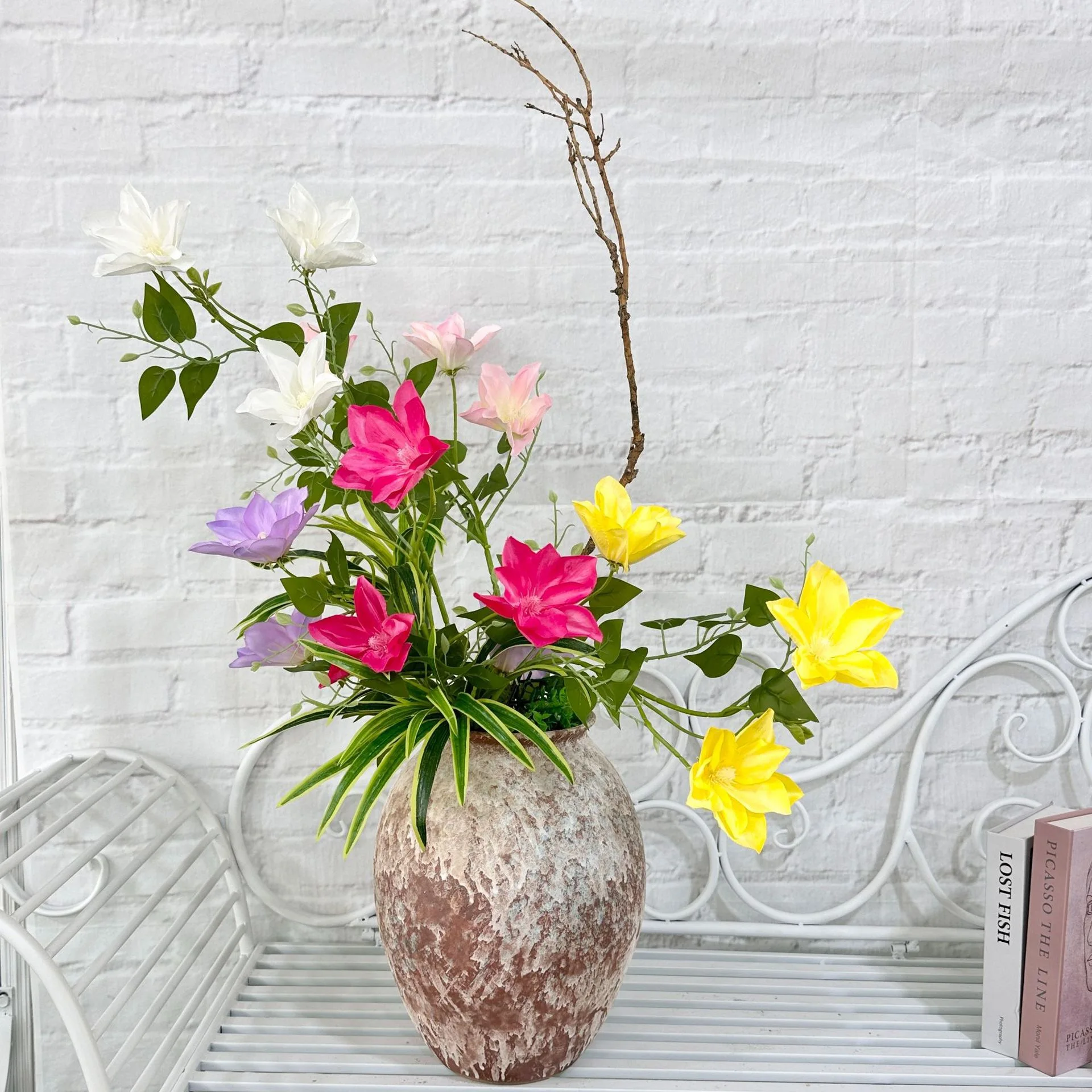 Wedding series simulation flower Xinxin clematis home living room decoration matte cloth flower material