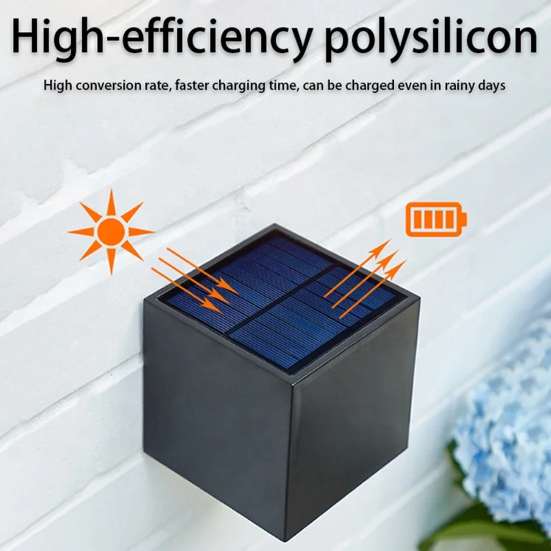 Solar wall lamp modern style outdoor waterproof suitable for garden porch lighting spotlight