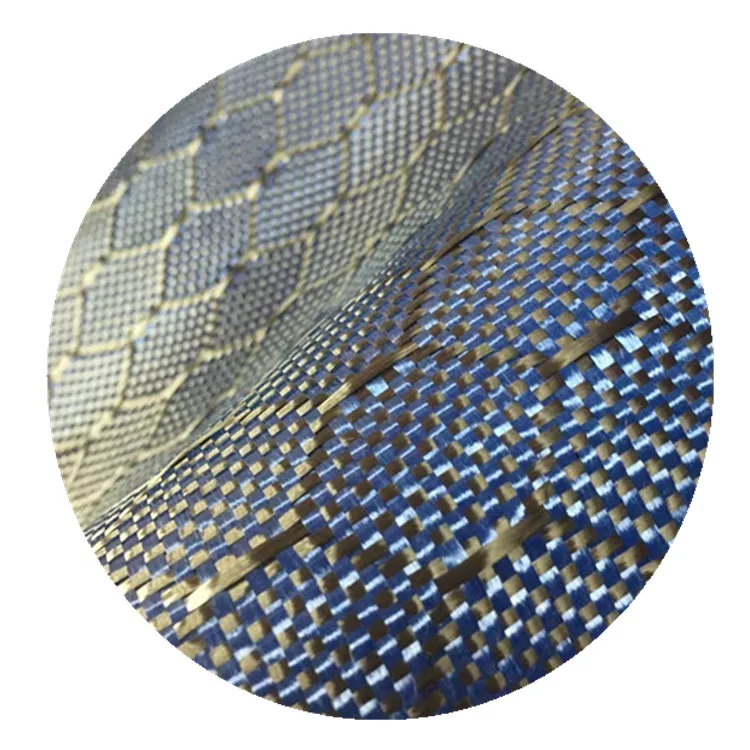 hexagon carbon kevlar hybrid fabric football weave