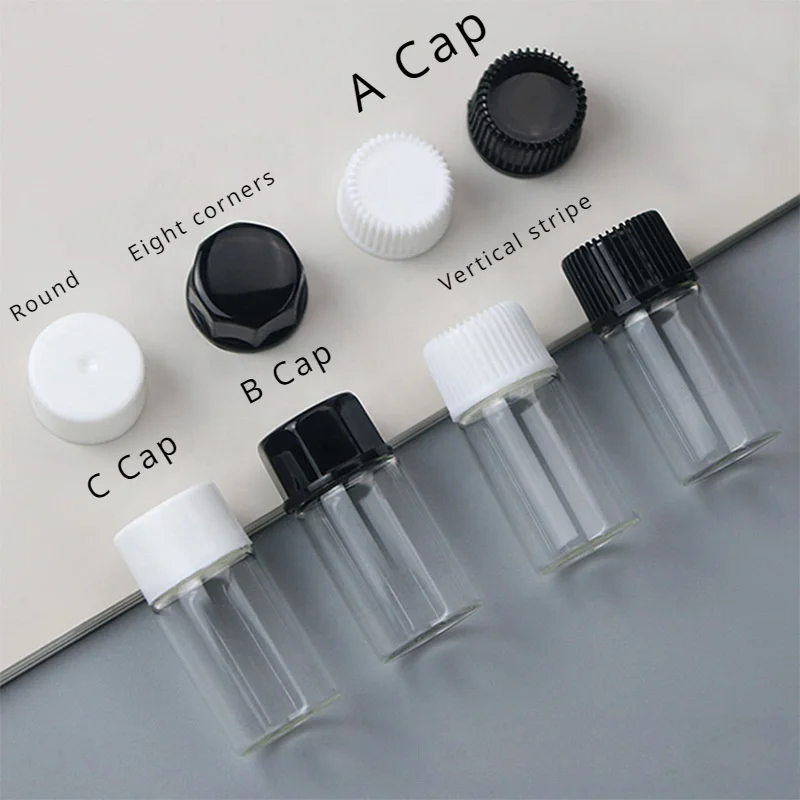 cosmetic packing borosilicate glass tube with plastic cap and stopper