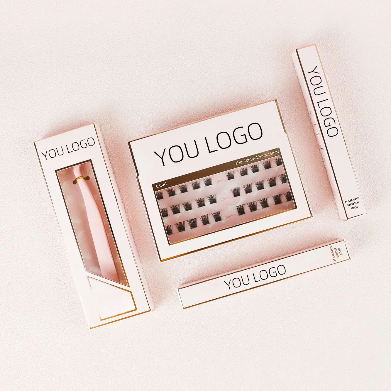 Wholesale customized cluster lashes kit logo Cluster eyelash wholesale diy lash extensions kit segment lash cluster kit