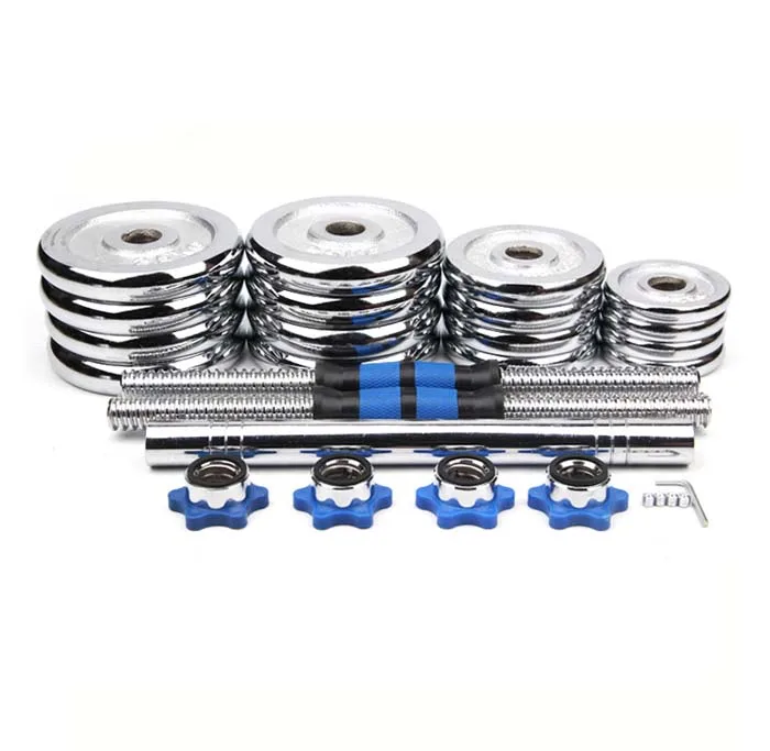 Adjustable exercise dummbell adjustable weight 40kg 50 kg dumbbell set with barbell stainless steel dummbells