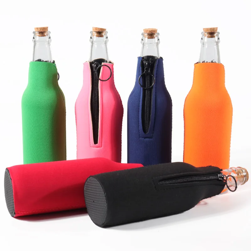 330 Ml Or 375 Ml Keep Beer Cold And Hands Warm Enclosed Bottom Beer Bottle Insulator  Beer Bottle Insulator Sleeve With Zipper