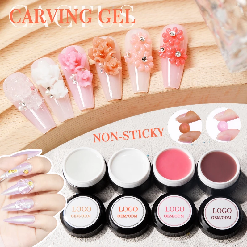 private label 3d diy soak off build gel nail painting soft carving gel for nail decoration