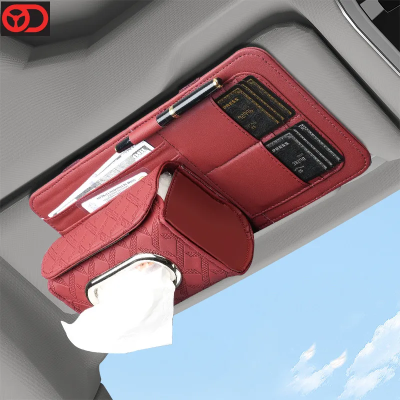 Car Sun Visor Clip And Interior Accessories Car Sun Visor Storage Pouch Holder With Multi-pocket Car Sun Visor Organizer