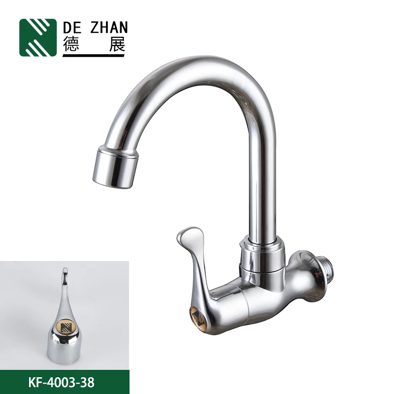Modern Classic Chrome Kitchen Faucet Single-Hole ABS Valve Mount with Polished Surface Water Tap 500 G1/2 Easy Wall Installation