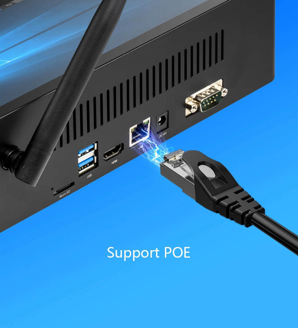 PIPO Fanless Mini PC Computer Desktop J4125 Mini PC with RS232 Lan Industrial Computer 10.1inch 6GB 64GB