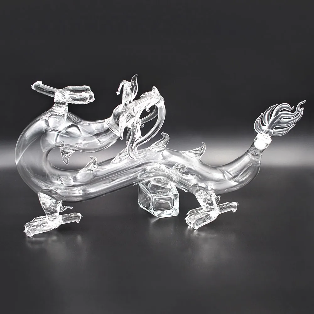 Best-selling Custom 500 ml Handmade Glass tiger Horse Dragon Shape Bottle Animal Liquor for the Wine spirits liquor