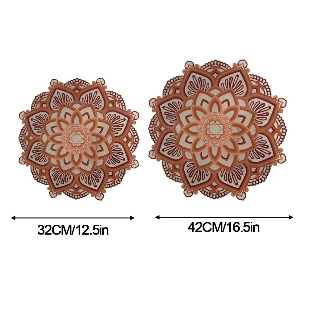 Timjay Wooden Mandala Yoga Room Night Light Multilayered Laser Cut Carved Light LED Elegant Wooden Hanging LED Wall Light Lamp