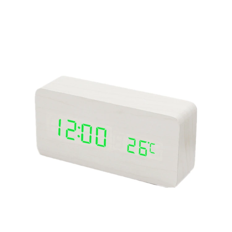 
China factory cheap digital led wooden alarm clock 