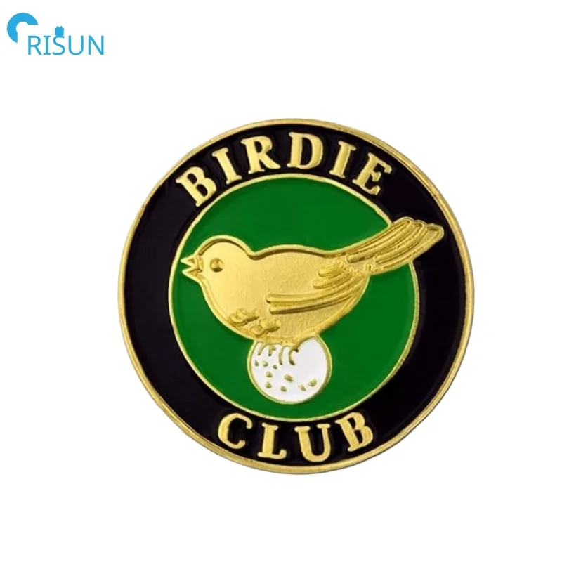 Custom Souvenir Metal Sports Golf Clubs Brooch Badges Lapel Pins for Hat