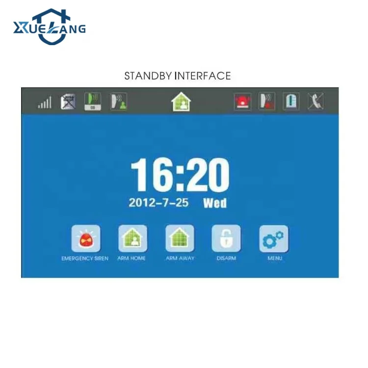 7 inch Color Screen Displays 433 or 868 Mhz Wireless GSM and PSTN Security Burglar Alarms Systems For Smart Home Automation
