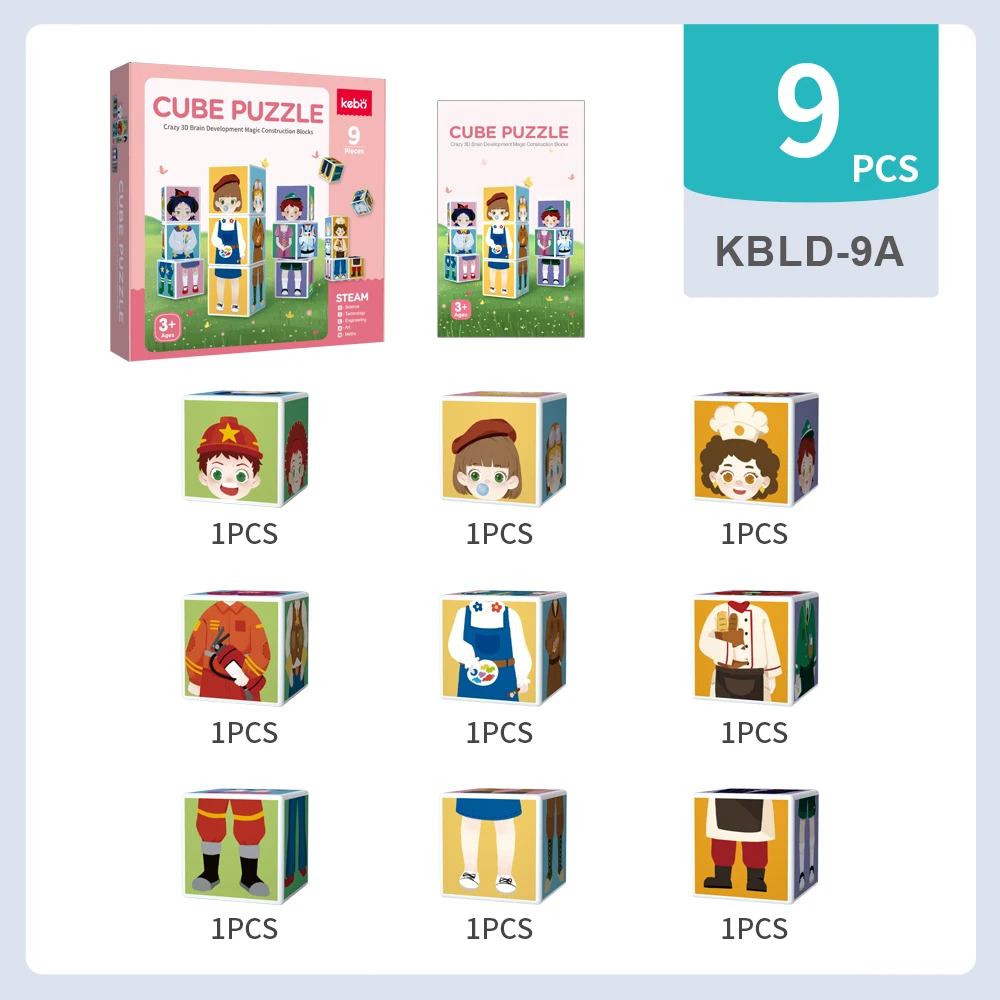 Hot Sale Christmas Day Gift Cheap  Educational Magnetic Toys 3D  Learning  Figures Cube Puzzle  Magnetic Cubes  for Kids