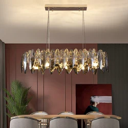 Contemporary Indoor Golden Modern Decorative Hotel Villa Indoor Luxury Crystal LED Chandelier Pendant Light