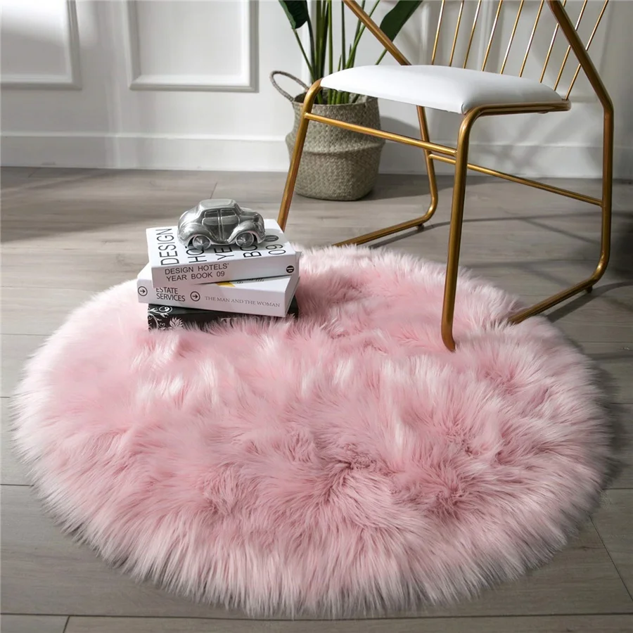 Fluffy  Rug Faux Carpet Mat Area And Floor  Sofa Carpets Plush Rabbit Luxury Soft 4 Mats 3M Rugs Fur  for Living Room  home