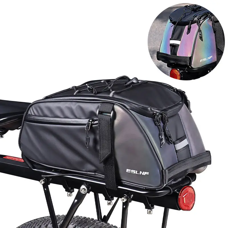 Large Capacity Reflective Fold Bicycle Carry Bag Trunk Bicycle Carrier saddle bag bicycle