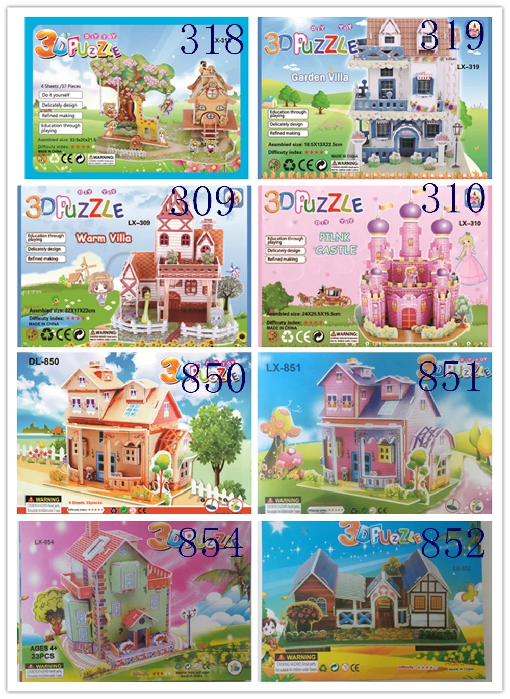 Handmade Diy Parent-Child 3D Wooden Puzzle DIY games 3D car house puzzle for kids